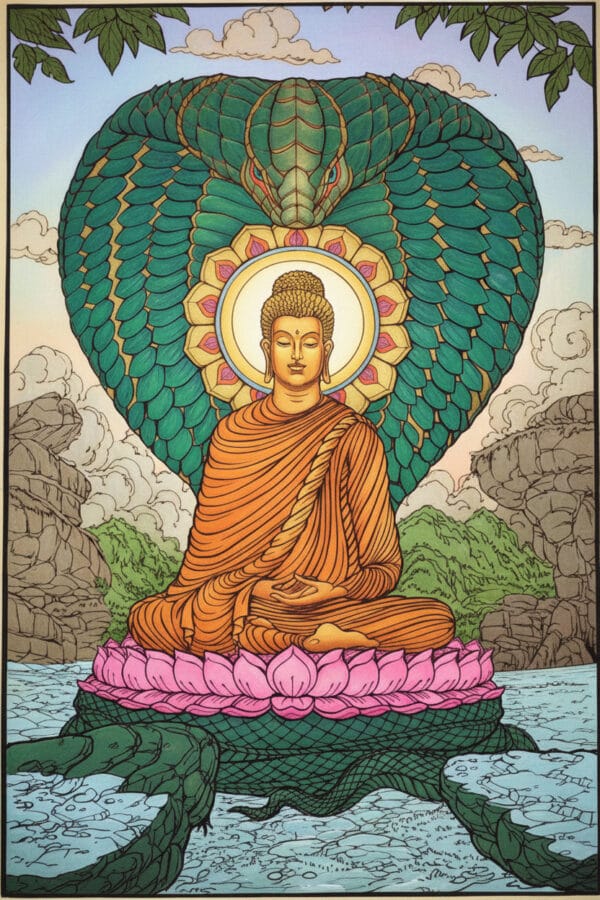 Gautama Buddha sitting peacefully