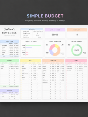Budget Planner Spreadsheet