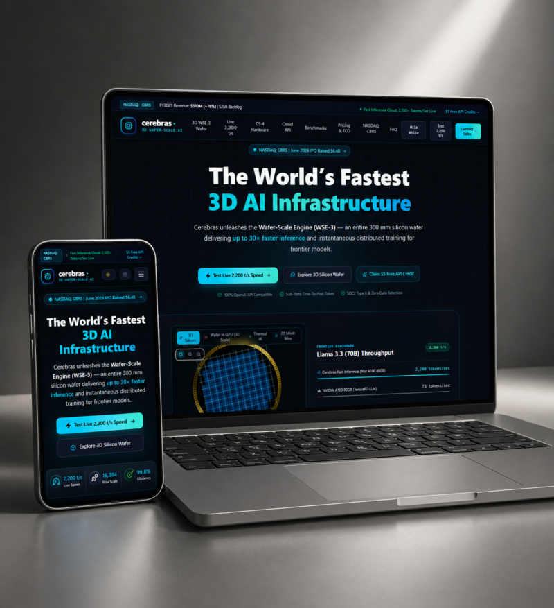 AI Infrastructure & Semiconductor Technology Website Template – React + 3D