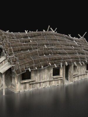 Wooden Thatched Cottage — 3D Model