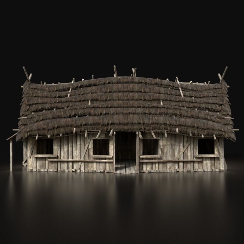 Wooden Thatched Cottage — 3D Model