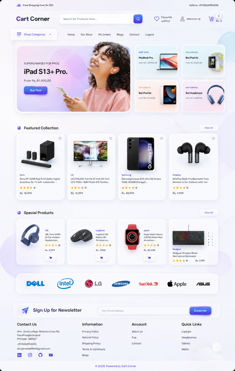 MERN Stack ecommerce website