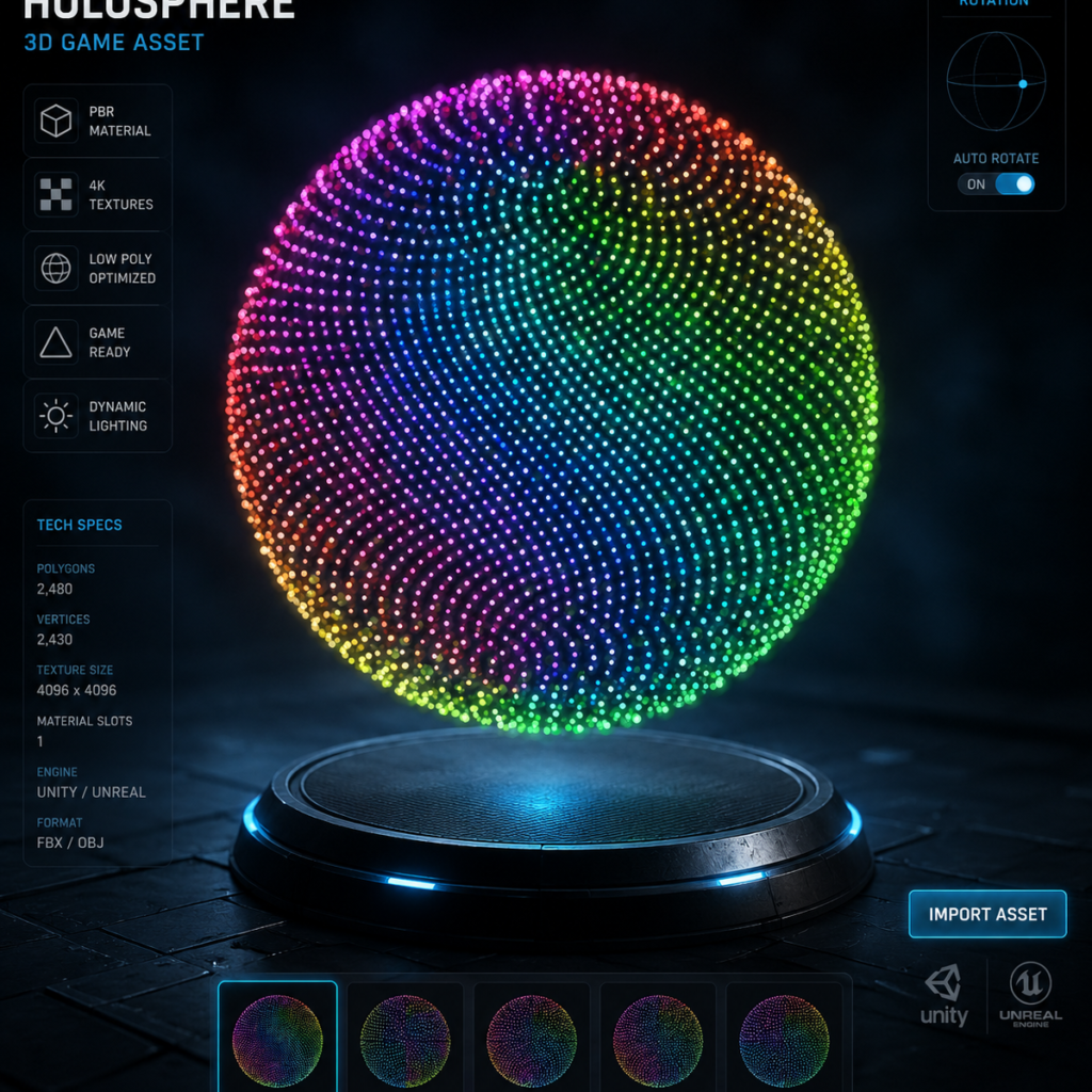 3D particle sphere