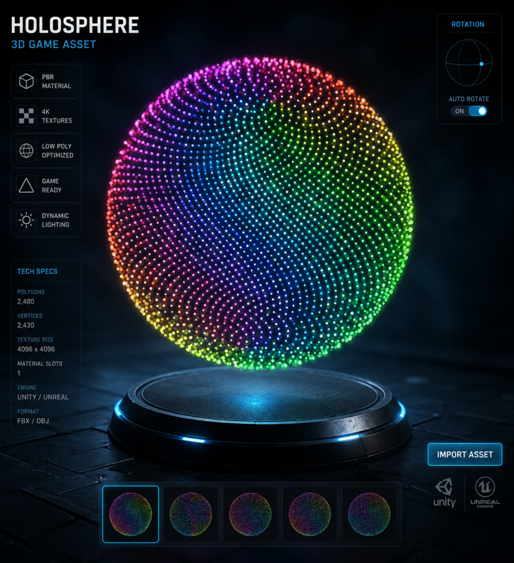 3D particle sphere