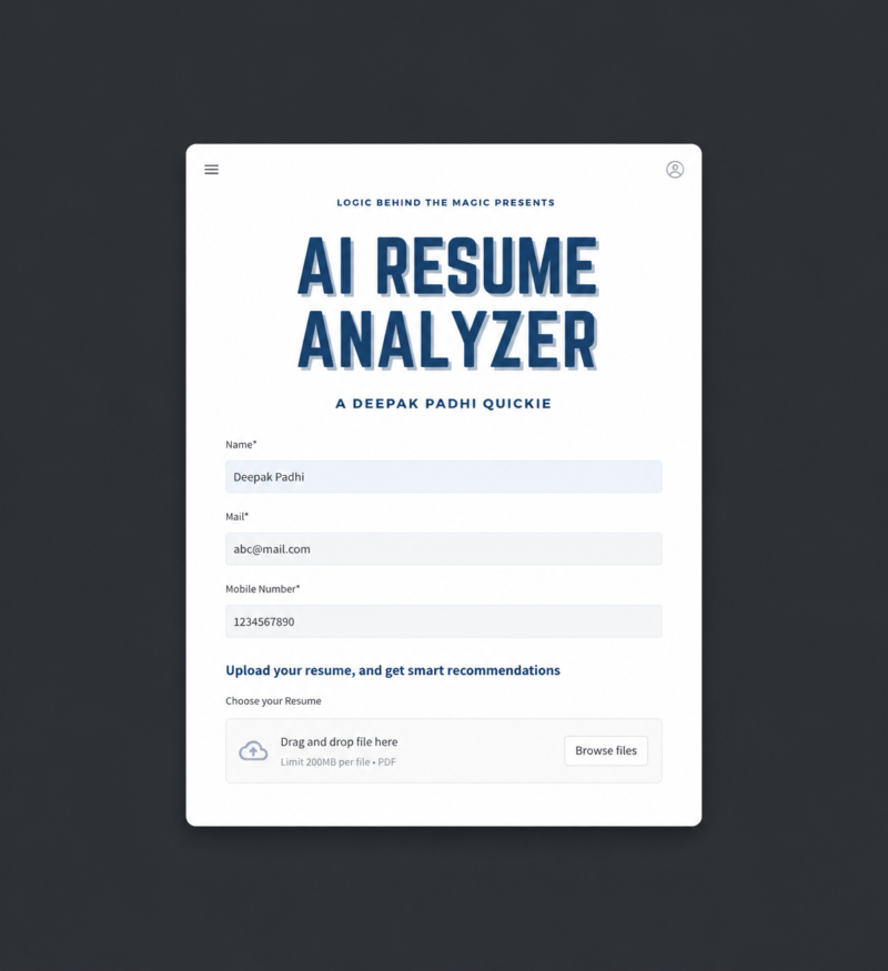 AI RESUME ANALYZER (Python, NLP)