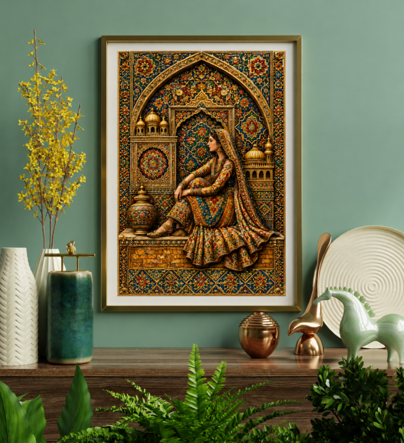 Royal Mughal Woman Digital Art Print