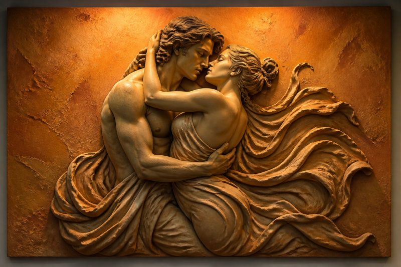 Romantic Bas Relief Wall Art Set of 4 – Luxury Printable Art