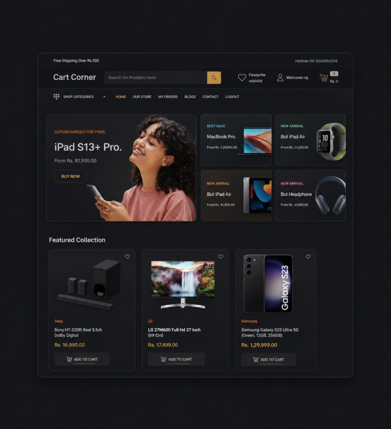 MERN Stack ecommerce website