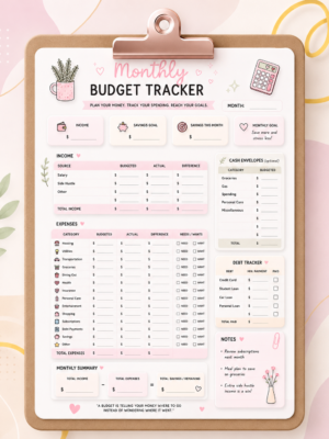 Monthly Budget Planner Printable