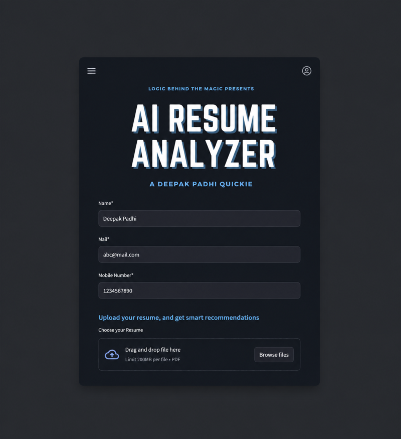 AI RESUME ANALYZER (Python, NLP)
