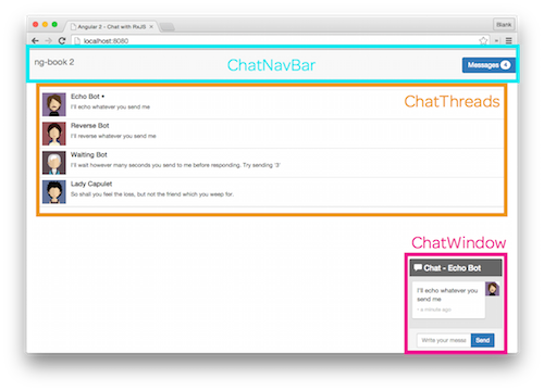 chat application (RxJS) and (Angular 2)