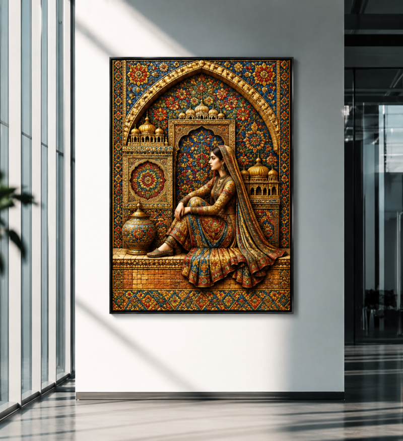 Royal Mughal Woman Digital Art Print