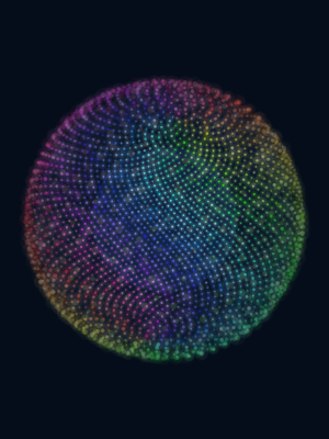 3D particle sphere