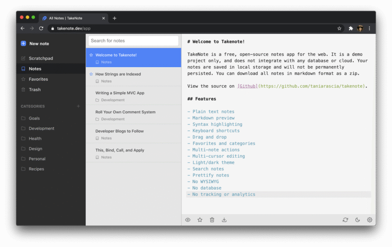 TakeNote (TypeScript)
