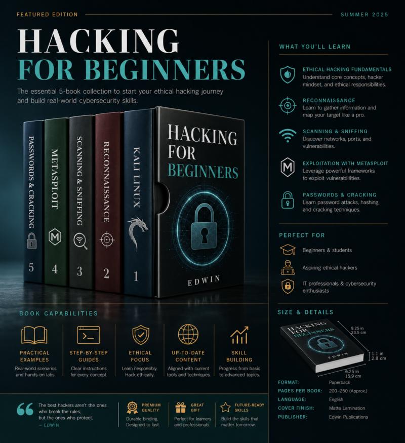 Hacking for Beginners: 5-in-1 Ethical Hacking (ebook)