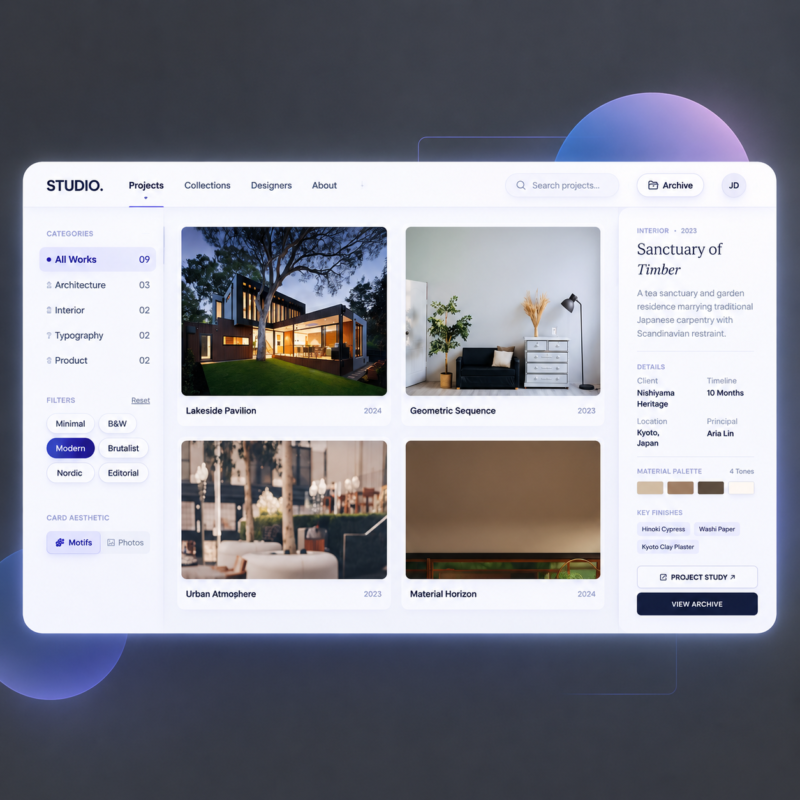 Minimalist Architecture & Design Portfolio React website