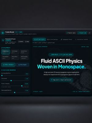 Code Reveal – Interactive ASCII Wave & Ripple React
