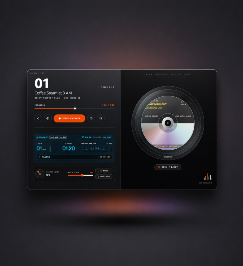 Hi-Fi CD Player – Realistic 3D Music Player