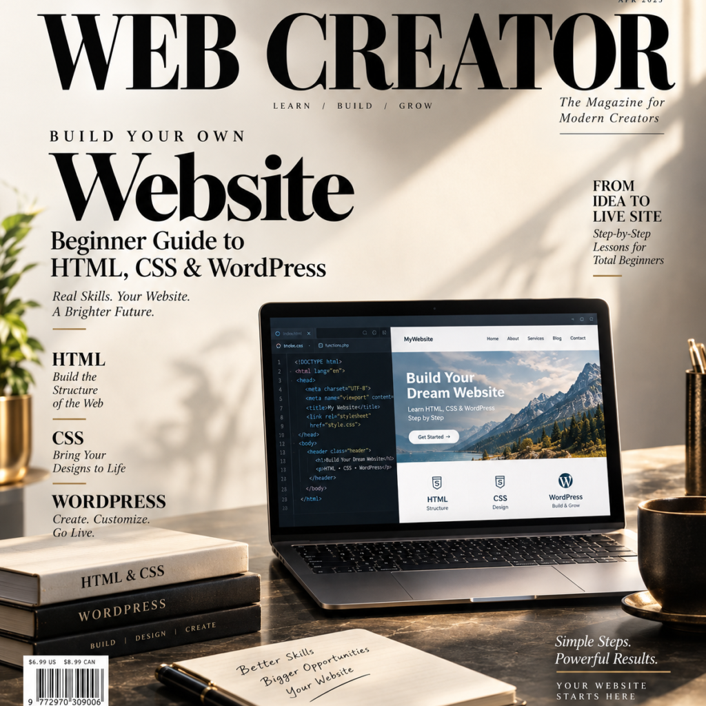 Build Your Own Website – Beginner Guide to HTML, CSS & WordPress