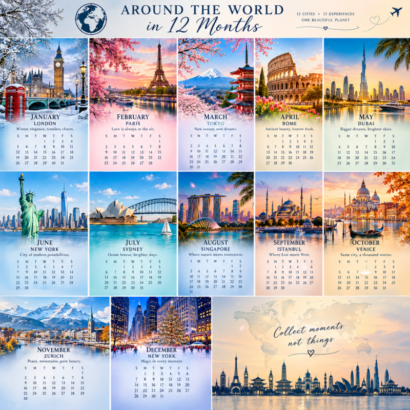 World Travel Calendar Printable