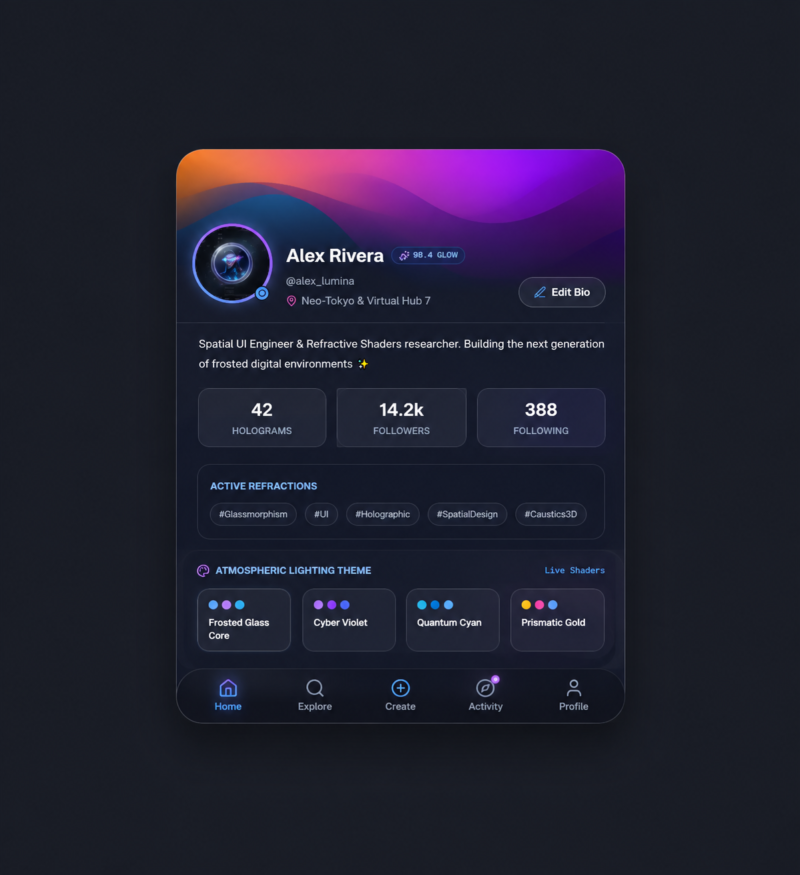 Futuristic Social Media Platform UI | React + TypeScript + Vite