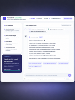 sf343 AI Chatbot – Intelligent Customer Support & Lead Generation Web App